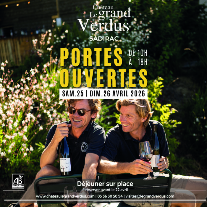 Journées portes ouvertes au Château Le Grand Verdus avec dégustation de vins et animations dans les vignes à Bordeaux